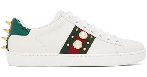 gucci ace pearl and stud|ace sneakers gucci.